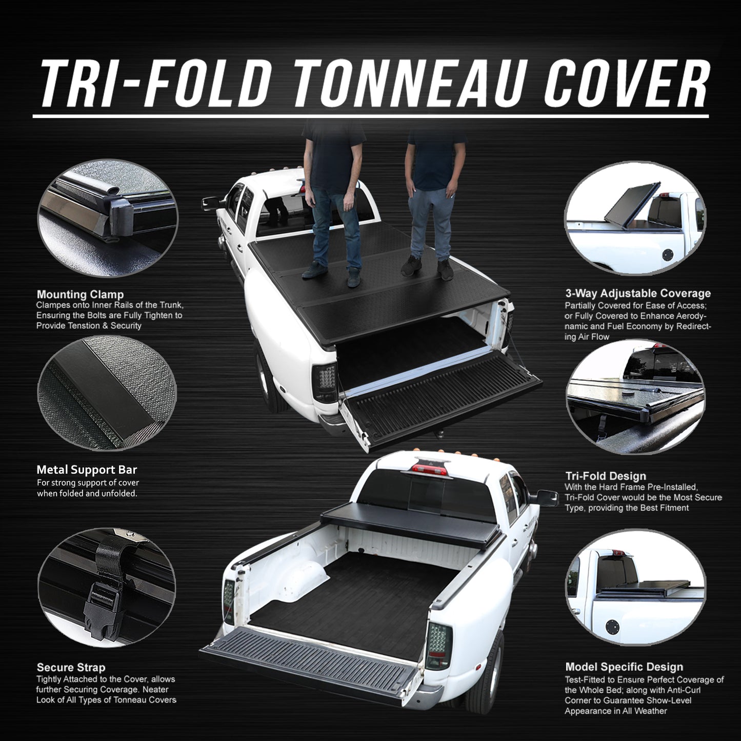 TAPADERA DE CAJUELA TONNEAU COVER - HARD TRI-FOLD - 22-PRESENT TOYOTA TUNDRA WITH 6-1/2' BED