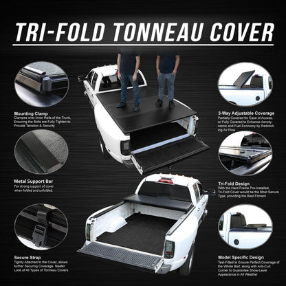 TAPADERA DE CAJUELA TONNEAU COVER - HARD TRI-FOLD - 22-PRESENT TOYOTA TUNDRA WITH 5-1/2' BED