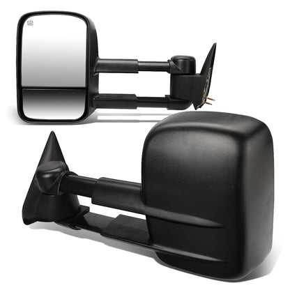 RETROVISORES EXTENDIBLES TOWING MIRROR - 03-06 CHEVY SILVERADO / GMC SIERRA - PAIR - POWERED W/ HEATED W/O SIGNAL - BLACK
