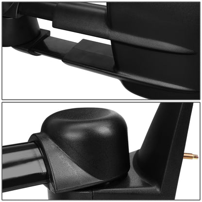 RETROVISORES EXTENDIBLES TOWING MIRROR - 03-06 CHEVY SILVERADO / GMC SIERRA - POWERED W/ HEATED, W/O SIGNAL - BLACK - LEFT