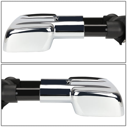 RETROVISORES EXTENDIBLES TOWING MIRROR - 03-06 CHEVY SILVERADO / GMC SIERRA - PAIR - POWERED W/ HEATED W/O SIGNAL - CHROME