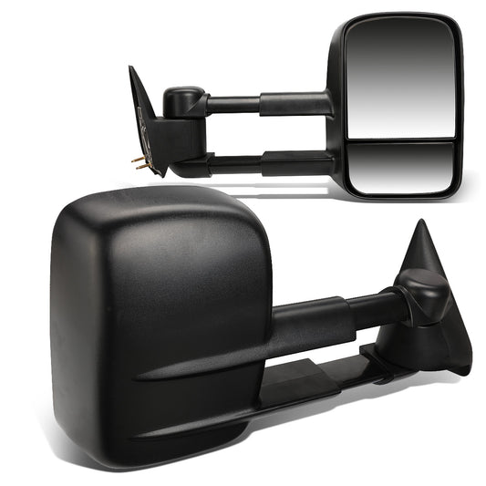 RETROVISORES EXTENDIBLES TOWING MIRROR - 99-06 CHEVY SILVERADO / GMC SIERRA - PAIR - MANUAL W/O HEATED W/O SIGNAL - BLACK