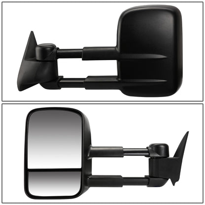RETROVISORES EXTENDIBLES TOWING MIRROR - 99-06 CHEVY SILVERADO / GMC SIERRA - PAIR - MANUAL W/O HEATED W/O SIGNAL - BLACK