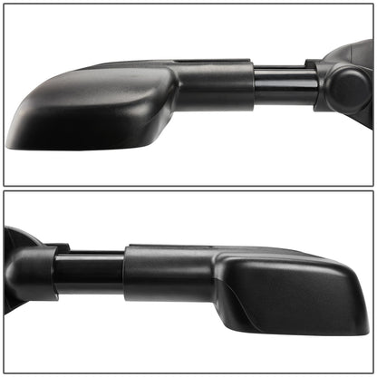 RETROVISORES EXTENDIBLES TOWING MIRROR - 99-06 CHEVY SILVERADO / GMC SIERRA - PAIR - MANUAL W/O HEATED W/O SIGNAL - BLACK
