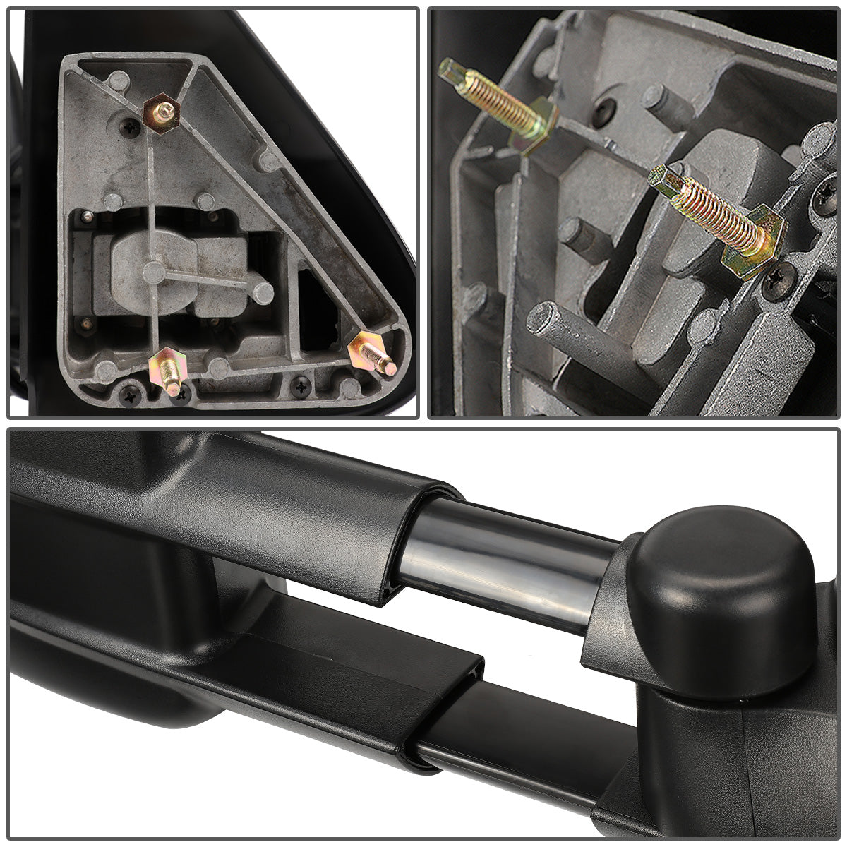 RETROVISORES EXTENDIBLES TOWING MIRROR - 99-06 CHEVY SILVERADO / GMC SIERRA - PAIR - MANUAL W/O HEATED W/O SIGNAL - BLACK