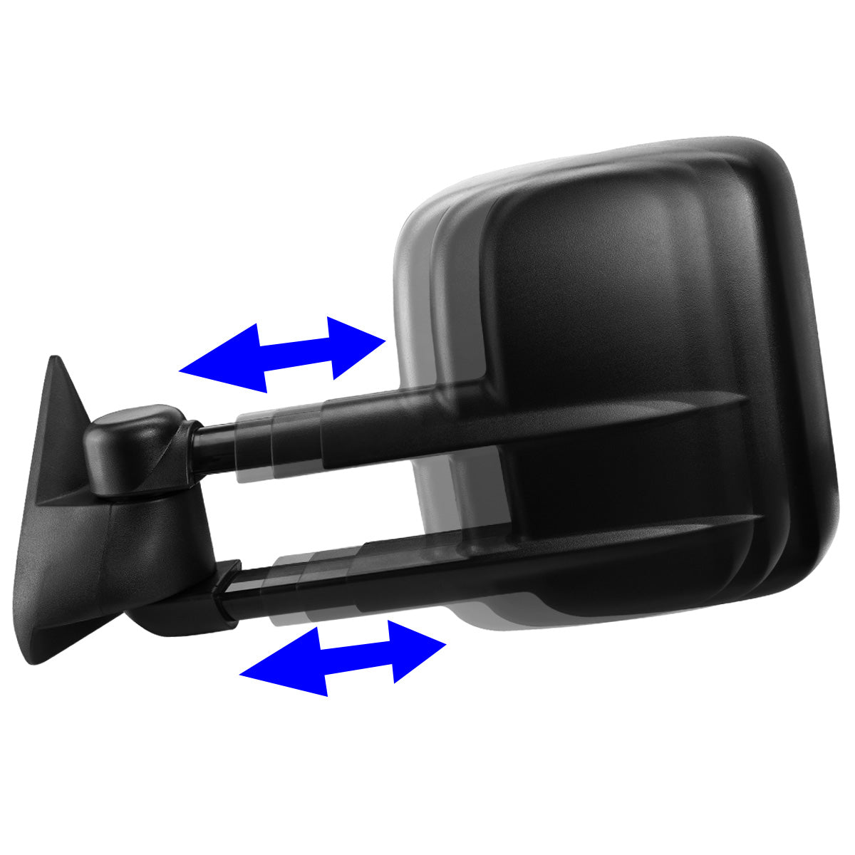 RETROVISORES EXTENDIBLES TOWING MIRROR - 99-06 CHEVY SILVERADO / GMC SIERRA - MANUAL W/O HEATED, W/O SIGNAL - BLACK - LEFT