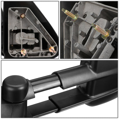 RETROVISORES EXTENDIBLES TOWING MIRROR - 99-06 CHEVY SILVERADO / GMC SIERRA - MANUAL W/O HEATED, W/O SIGNAL - BLACK - LEFT