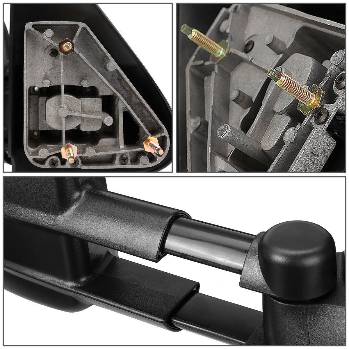 RETROVISORES EXTENDIBLES TOWING MIRROR - 99-06 CHEVY SILVERADO / GMC SIERRA - MANUAL W/O HEATED, W/O SIGNAL - BLACK - RIGHT