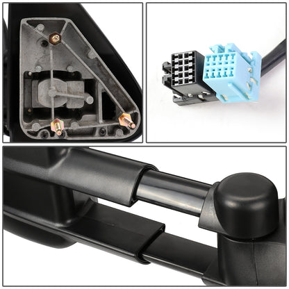 RETROVISORES EXTENDIBLES TOWING MIRROR - 99-06 CHEVY SILVERADO / GMC SIERRA - PAIR - MANUAL W/O HEATED - BLACK - AMBER SIGNAL