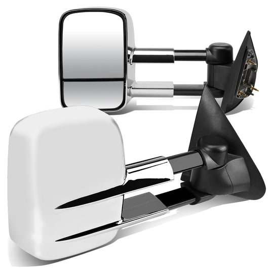 RETROVISORES EXTENDIBLES TOWING MIRROR - 97-03 FORD F-150 - PAIR - POWERED W/O HEATED W/O SIGNAL - FITS STANDARD AND EXTENDED CAB ONLY, DOES NOT FIT CREW CAB - CHROME
