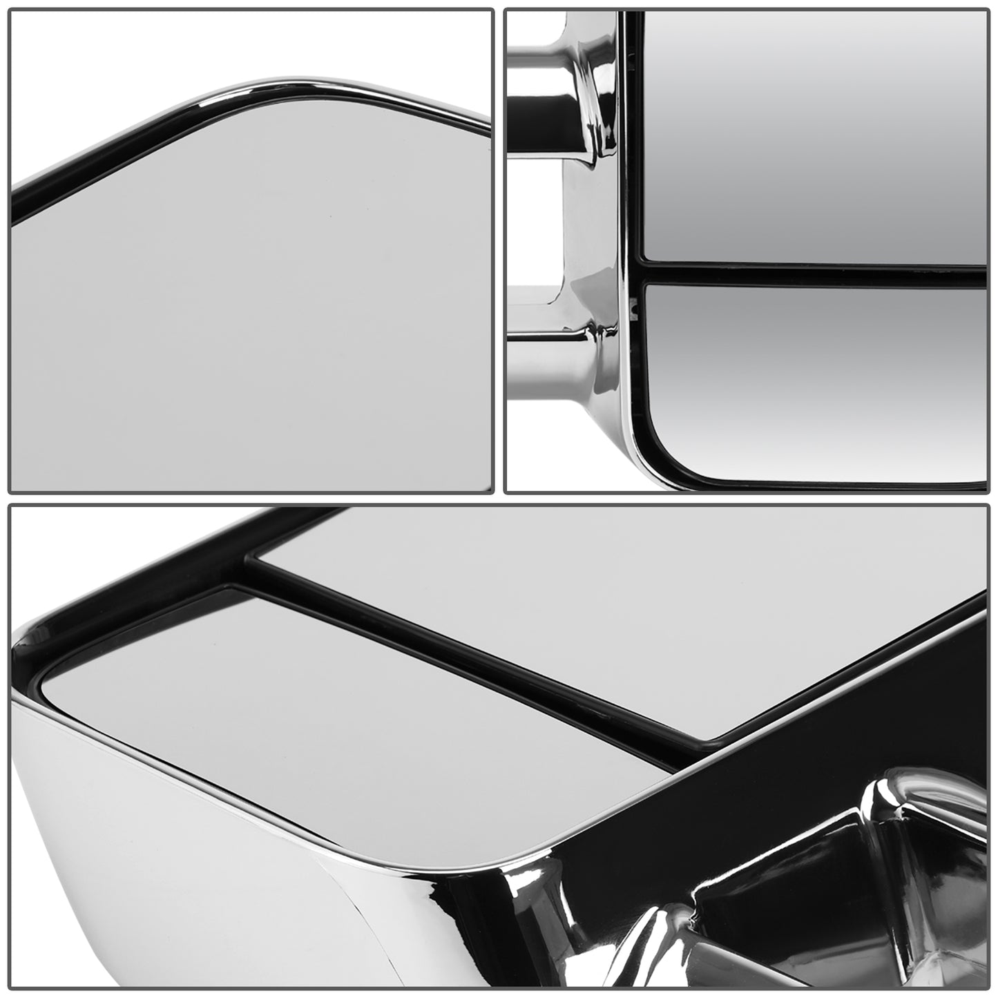 RETROVISORES EXTENDIBLES TOWING MIRROR - 97-03 FORD F-150 - PAIR - POWERED W/O HEATED W/O SIGNAL - FITS STANDARD AND EXTENDED CAB ONLY, DOES NOT FIT CREW CAB - CHROME