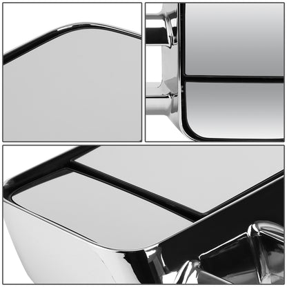 RETROVISORES EXTENDIBLES TOWING MIRROR - 97-03 FORD F-150 - PAIR - POWERED W/O HEATED W/O SIGNAL - FITS STANDARD AND EXTENDED CAB ONLY, DOES NOT FIT CREW CAB - CHROME