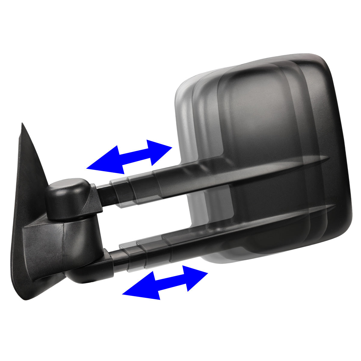 RETROVISORES EXTENDIBLES TOWING MIRROR - 97-03 FORD F-150 - PAIR - MANUAL W/O HEATED W/O SIGNAL - FITS STANDARD AND EXTENDED CAB ONLY, DOES NOT FIT CREW CAB - BLACK