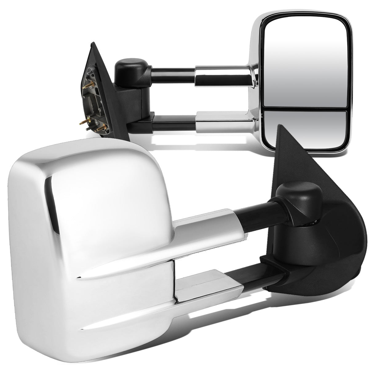 RETROVISORES EXTENDIBLES TOWING MIRROR - 97-03 FORD F-150 - PAIR - MANUAL W/O HEATED W/O SIGNAL - FITS STANDARD AND EXTENDED CAB ONLY, DOES NOT FIT CREW CAB - CHROME