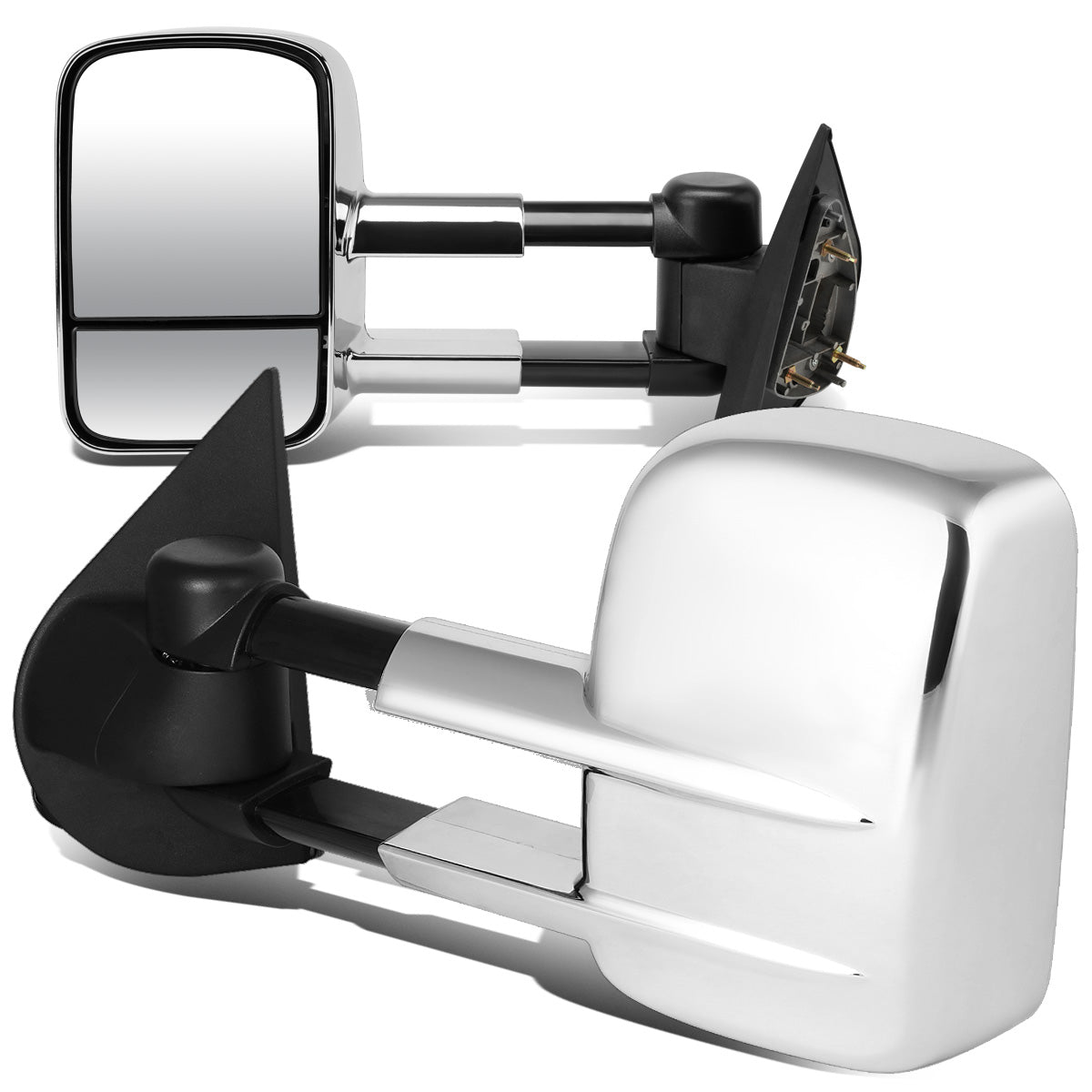RETROVISORES EXTENDIBLES TOWING MIRROR - 97-03 FORD F-150 - PAIR - MANUAL W/O HEATED W/O SIGNAL - FITS STANDARD AND EXTENDED CAB ONLY, DOES NOT FIT CREW CAB - CHROME