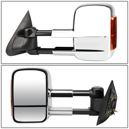 RETROVISORES EXTENDIBLES TOWING MIRROR - 97-03 FORD F-150 - PAIR - POWERED W/O HEATED - FITS STANDARD AND EXTENDED CAB ONLY, DOES NOT FIT CREW CAB - AMBER SIGNAL - CHROME