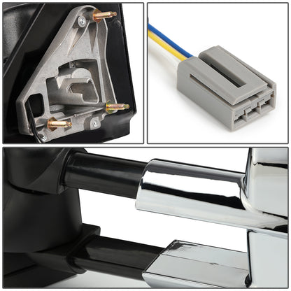 RETROVISORES EXTENDIBLES TOWING MIRROR - 97-03 FORD F-150 - PAIR - POWERED W/O HEATED - FITS STANDARD AND EXTENDED CAB ONLY, DOES NOT FIT CREW CAB - AMBER SIGNAL - CHROME