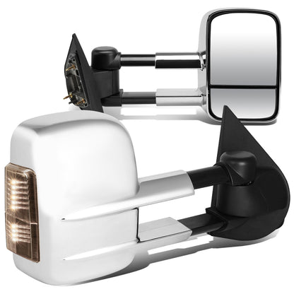 RETROVISORES EXTENDIBLES TOWING MIRROR - 97-03 FORD F-150 - PAIR - POWERED W/O HEATED - FITS STANDARD AND EXTENDED CAB ONLY, DOES NOT FIT CREW CAB - SMOKE SIGNAL - CHROME