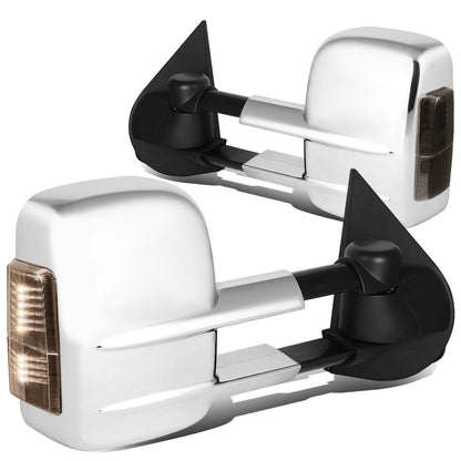 RETROVISORES EXTENDIBLES TOWING MIRROR - 97-03 FORD F-150 - PAIR - POWERED W/O HEATED - FITS STANDARD AND EXTENDED CAB ONLY, DOES NOT FIT CREW CAB - SMOKE SIGNAL - CHROME