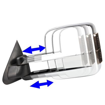 RETROVISORES EXTENDIBLES TOWING MIRROR - 97-03 FORD F-150 - PAIR - POWERED W/O HEATED - FITS STANDARD AND EXTENDED CAB ONLY, DOES NOT FIT CREW CAB - SMOKE SIGNAL - CHROME