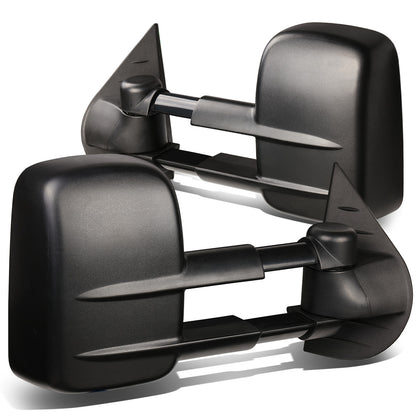 RETROVISORES EXTENDIBLES TOWING MIRROR - 07-12 CHEVY SILVERADO / GMC SIERRA - PAIR - POWERED W/ HEATED W/O SIGNAL - BLACK