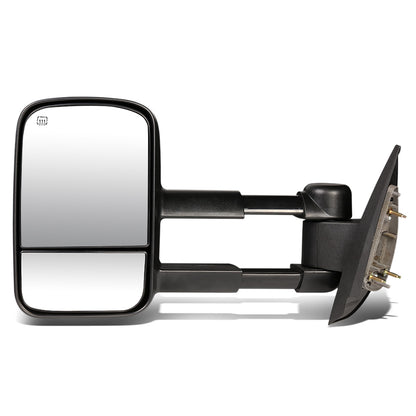 RETROVISORES EXTENDIBLES TOWING MIRROR - 07-13 CHEVY SILVERADO / GMC SIERRA - LEFT - POWERED, W/ HEATED, W/O SIGNAL - BLACK