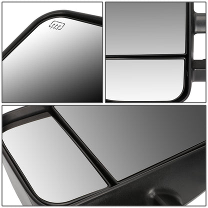 RETROVISORES EXTENDIBLES TOWING MIRROR - 07-13 CHEVY SILVERADO / GMC SIERRA - LEFT - POWERED, W/ HEATED, W/O SIGNAL - BLACK