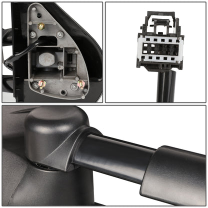 RETROVISORES EXTENDIBLES TOWING MIRROR - 07-13 CHEVY SILVERADO / GMC SIERRA - LEFT - POWERED, W/ HEATED, W/O SIGNAL - BLACK