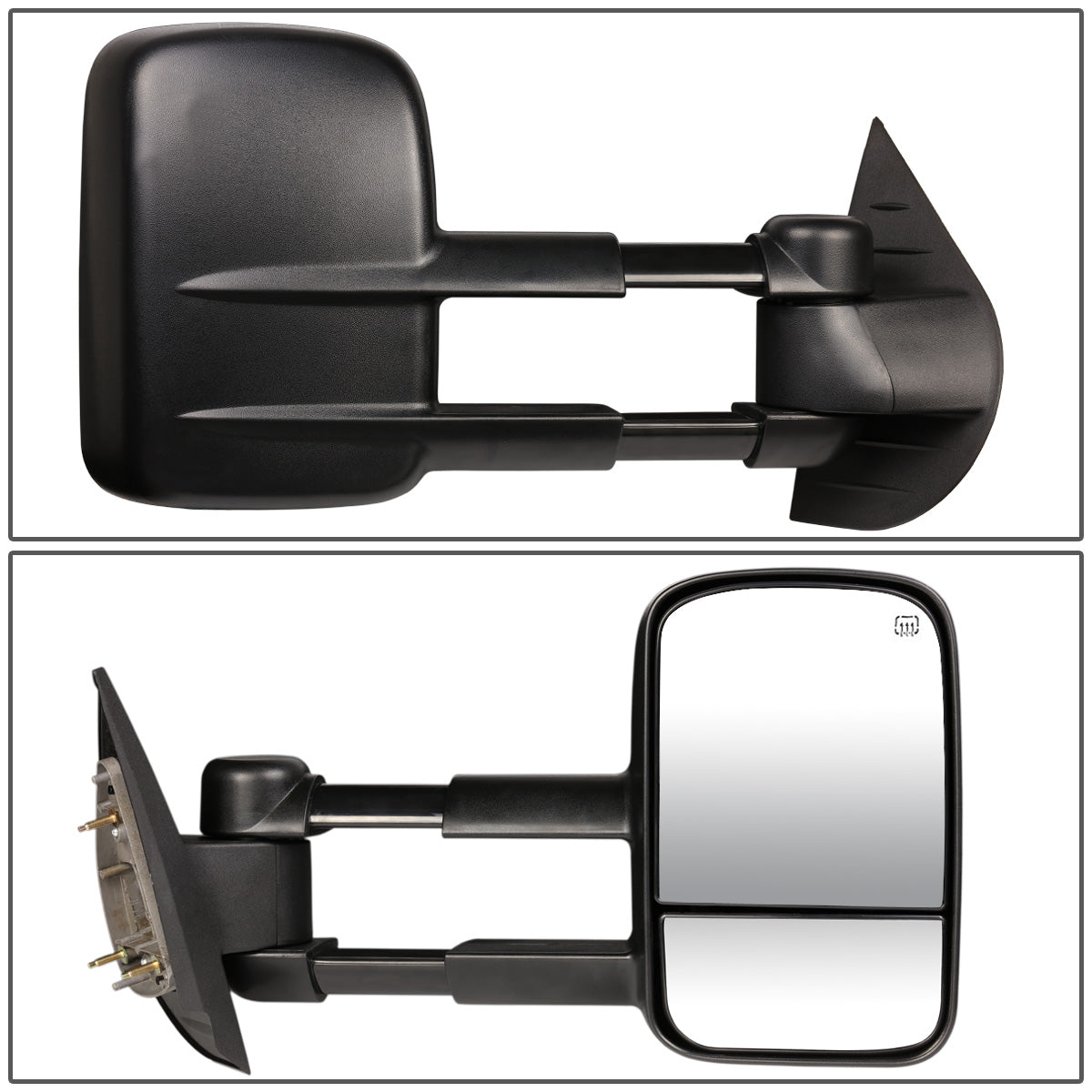 RETROVISORES EXTENDIBLES TOWING MIRROR - 07-13 CHEVY SILVERADO / GMC SIERRA - RIGHT - POWERED, W/ HEATED, W/O SIGNAL - BLACK