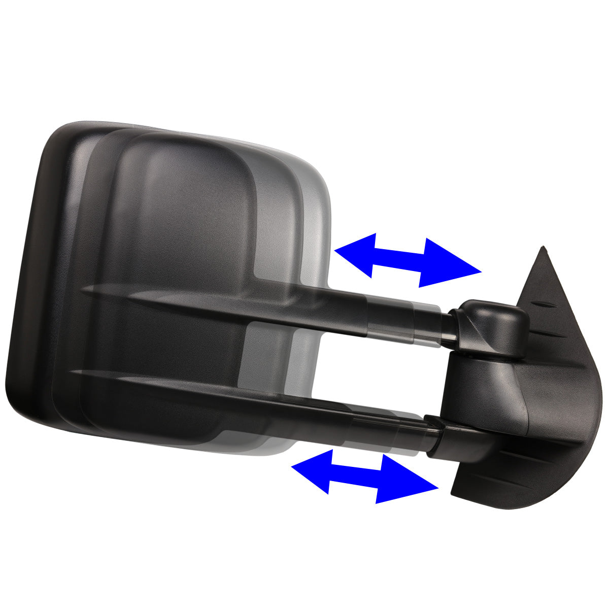 RETROVISORES EXTENDIBLES TOWING MIRROR - 07-13 CHEVY SILVERADO / GMC SIERRA - RIGHT - POWERED, W/ HEATED, W/O SIGNAL - BLACK