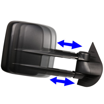 RETROVISORES EXTENDIBLES TOWING MIRROR - 07-13 CHEVY SILVERADO / GMC SIERRA - RIGHT - POWERED, W/ HEATED, W/O SIGNAL - BLACK