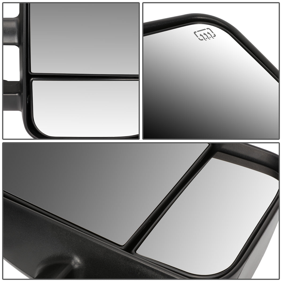 RETROVISORES EXTENDIBLES TOWING MIRROR - 07-13 CHEVY SILVERADO / GMC SIERRA - RIGHT - POWERED, W/ HEATED, W/O SIGNAL - BLACK