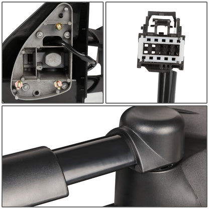 RETROVISORES EXTENDIBLES TOWING MIRROR - 07-13 CHEVY SILVERADO / GMC SIERRA - RIGHT - POWERED, W/ HEATED, W/O SIGNAL - BLACK