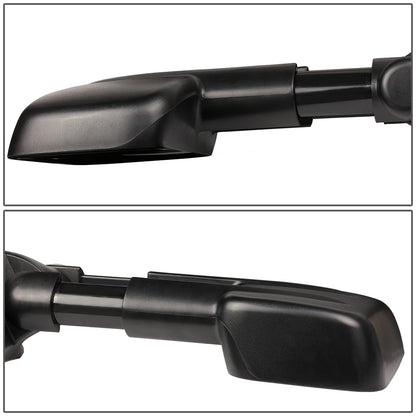 RETROVISORES EXTENDIBLES TOWING MIRROR - 07-12 CHEVY SILVERADO / GMC SIERRA - PAIR - MANUAL W/O HEATED W/O SIGNAL - BLACK