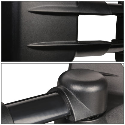 RETROVISORES EXTENDIBLES TOWING MIRROR - 07-12 CHEVY SILVERADO / GMC SIERRA - PAIR - MANUAL W/O HEATED W/O SIGNAL - BLACK