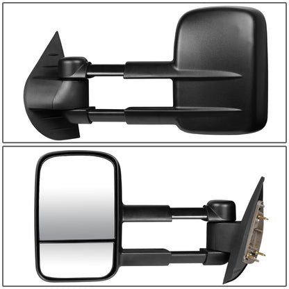 RETROVISORES EXTENDIBLES TOWING MIRROR - 07-13 CHEVY SILVERADO / GMC SIERRA - LEFT - MANUAL, W/O HEATED, W/O SIGNAL - BLACK
