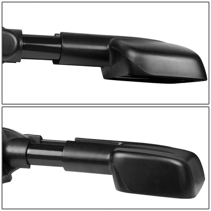 RETROVISORES EXTENDIBLES TOWING MIRROR - 07-13 CHEVY SILVERADO / GMC SIERRA - LEFT - MANUAL, W/O HEATED, W/O SIGNAL - BLACK