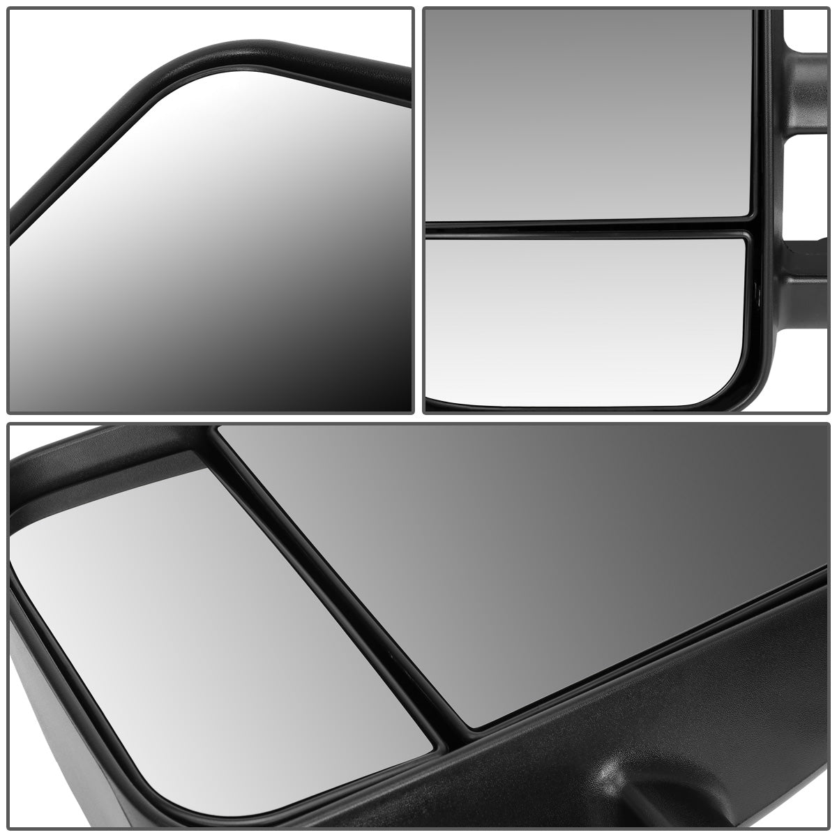 RETROVISORES EXTENDIBLES TOWING MIRROR - 07-13 CHEVY SILVERADO / GMC SIERRA - LEFT - MANUAL, W/O HEATED, W/O SIGNAL - BLACK