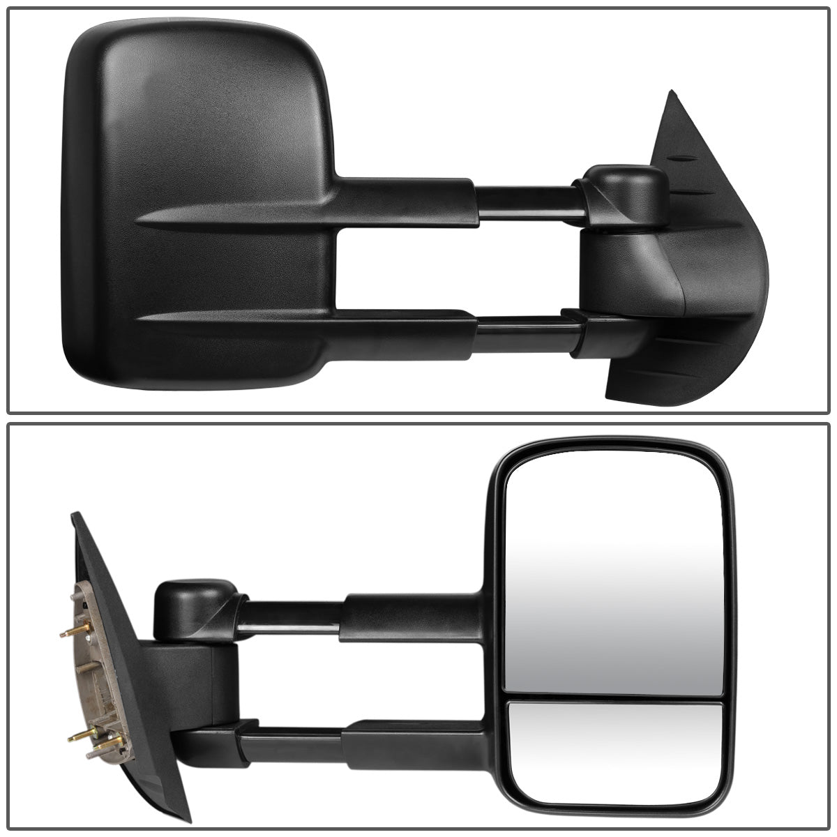 RETROVISORES EXTENDIBLES TOWING MIRROR - 07-13 CHEVY SILVERADO / GMC SIERRA - RIGHT - MANUAL, W/O HEATED, W/O SIGNAL - BLACK
