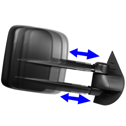 RETROVISORES EXTENDIBLES TOWING MIRROR - 07-13 CHEVY SILVERADO / GMC SIERRA - RIGHT - MANUAL, W/O HEATED, W/O SIGNAL - BLACK
