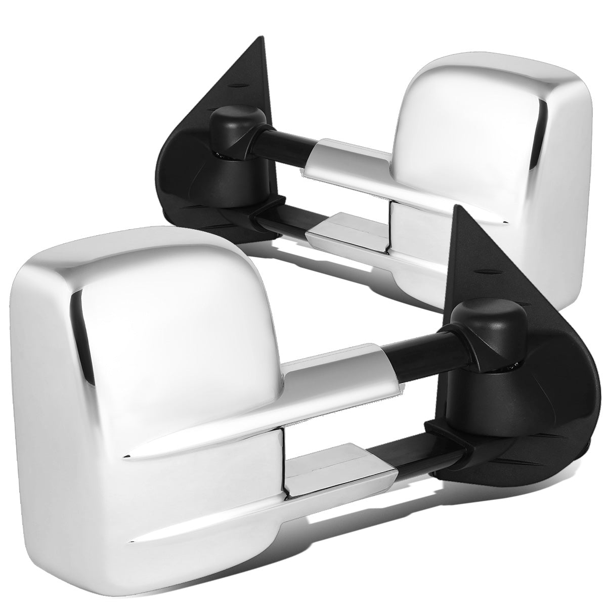 RETROVISORES EXTENDIBLES TOWING MIRROR - 07-12 CHEVY SILVERADO / GMC SIERRA - PAIR - MANUAL W/O HEATED W/O SIGNAL - CHROME