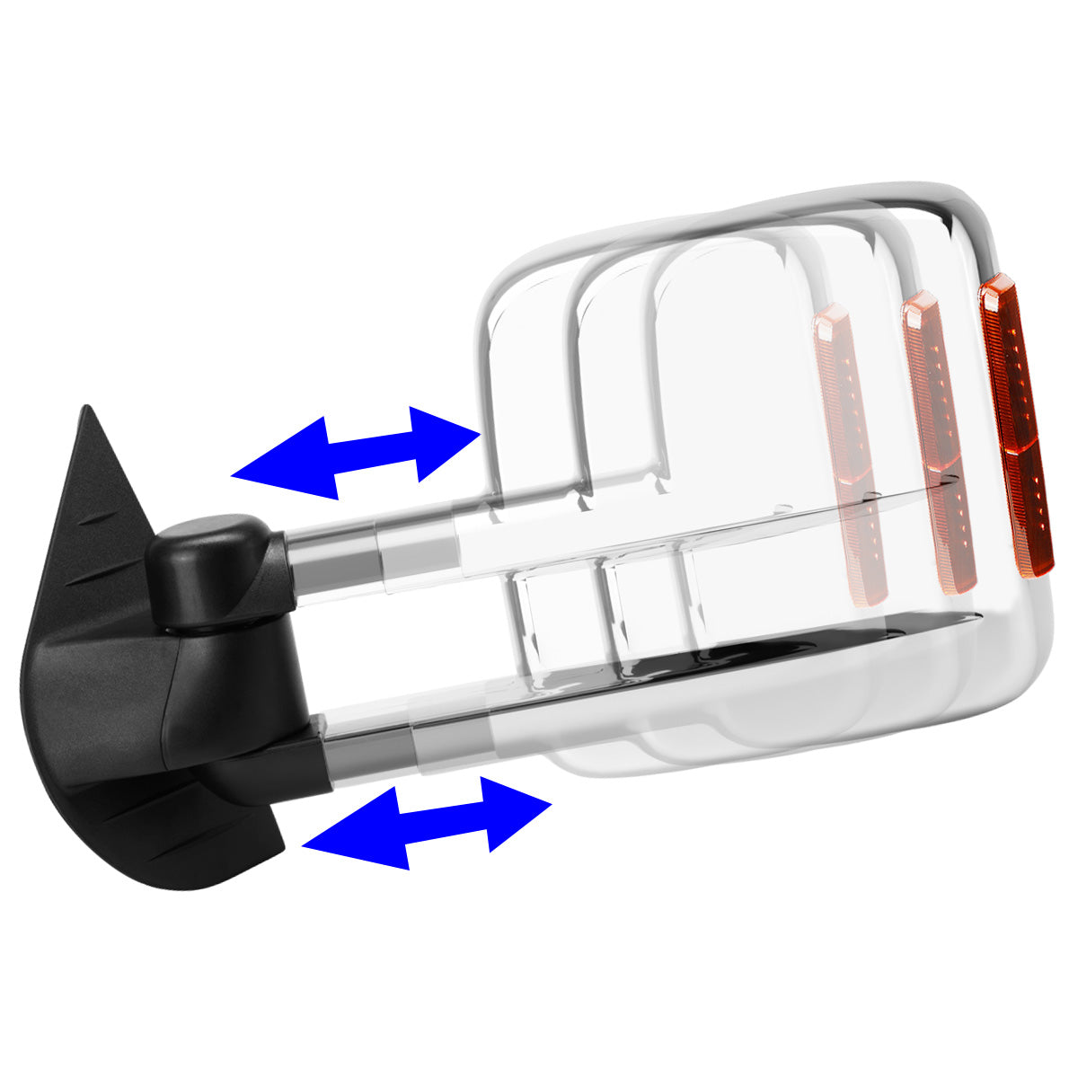 RETROVISORES EXTENDIBLES TOWING MIRROR - 07-13 CHEVY SILVERADO 1500, 1500HD, 2500HD, GMC SIERRA 1500, 1500HD, 2500HD, CHEVY SUBURBAN 1500, 2500, GMC YUKON, YUKON XL 1500, XL 2500, CHEVY AVALANCHE, CHEVY TAHOE, CADILLAC ESCALADE / 07-17 CHEVY SILVERADO
