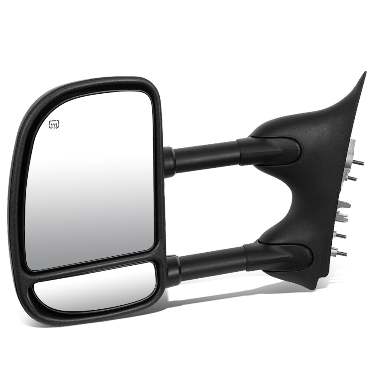 RETROVISORES EXTENDIBLES TOWING MIRROR - 99-07 FORD F-250, F-350, F-450, F-550 - SUPER DUTY - LEFT - POWERED, W/ HEATED, W/O SIGNAL - BLACK