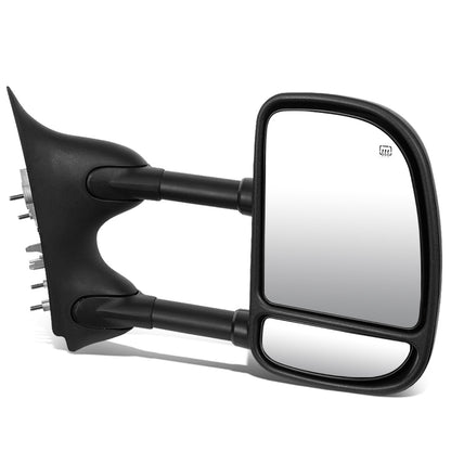 RETROVISORES EXTENDIBLES TOWING MIRROR - 99-07 FORD F-250, F-350, F-450, F-550 - SUPER DUTY - RIGHT - POWERED, W/ HEATED, W/O SIGNAL - BLACK