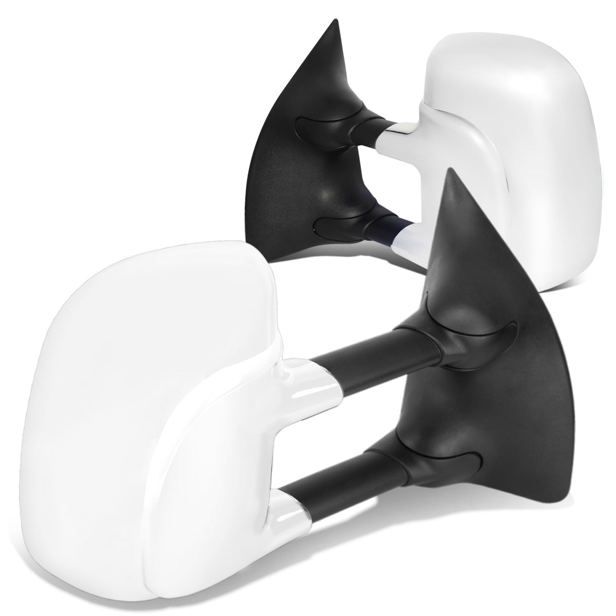 RETROVISORES EXTENDIBLES TOWING MIRROR - 99-07 FORD F-250, F-350, F-450, F-550 - SUPER DUTY - PAIR - POWERED W/ HEATED W/O SIGNAL - CHROME