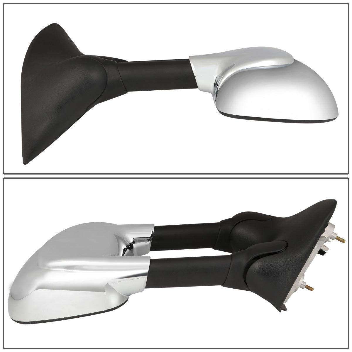 RETROVISORES EXTENDIBLES TOWING MIRROR - 99-07 FORD F-250, F-350, F-450, F-550 - SUPER DUTY - PAIR - POWERED W/ HEATED W/O SIGNAL - CHROME