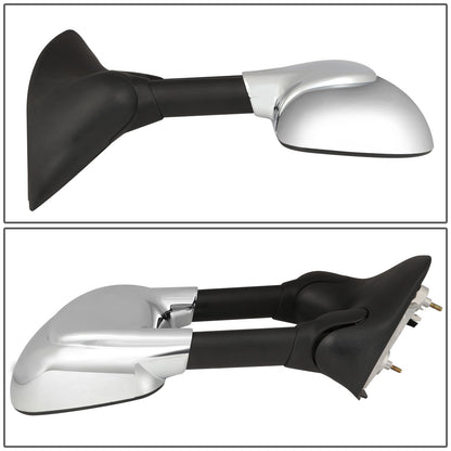 RETROVISORES EXTENDIBLES TOWING MIRROR - 99-07 FORD F-250, F-350, F-450, F-550 - SUPER DUTY - PAIR - POWERED W/ HEATED W/O SIGNAL - CHROME