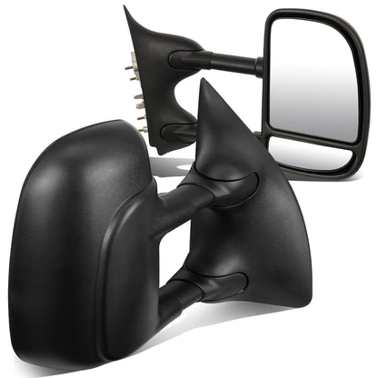 RETROVISORES EXTENDIBLES TOWING MIRROR - 99-07 FORD F-250, F-350, F-450, F-550 - SUPER DUTY - PAIR - MANUAL W/O HEATED W/O SIGNAL - BLACK