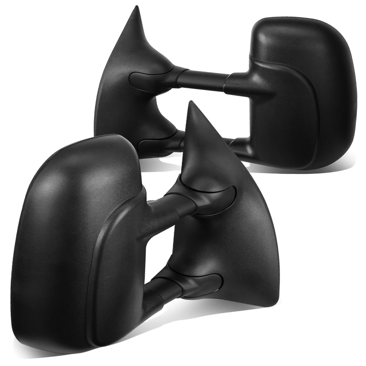 RETROVISORES EXTENDIBLES TOWING MIRROR - 99-07 FORD F-250, F-350, F-450, F-550 - SUPER DUTY - PAIR - MANUAL W/O HEATED W/O SIGNAL - BLACK