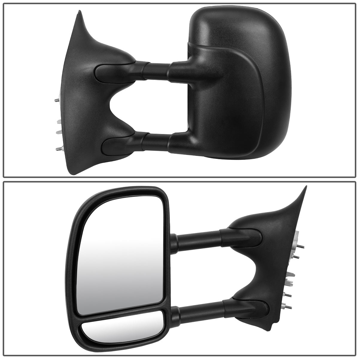 RETROVISORES EXTENDIBLES TOWING MIRROR - 99-07 FORD F-250, F-350, F-450, F-550 - SUPER DUTY - LEFT - MANUAL, W/O HEATED, W/O SIGNAL - BLACK